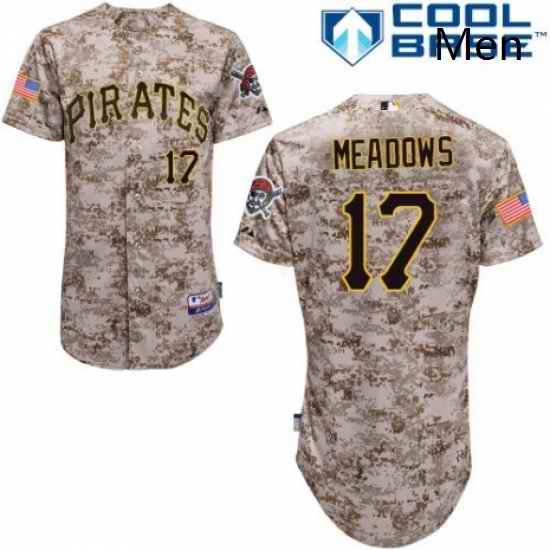 Mens Majestic Pittsburgh Pirates 17 Austin Meadows Authentic Camo Alternate Cool Base MLB Jersey